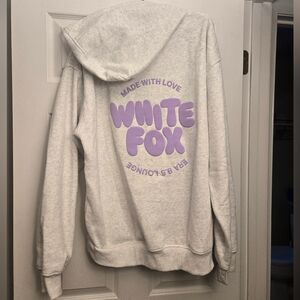 White Fox Hoodie Purple Print